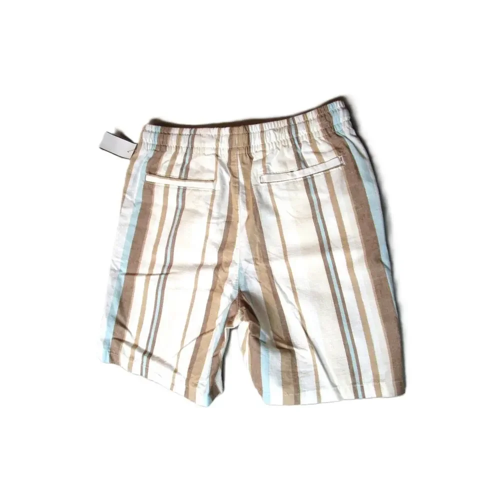 Cat & Jack Boys Pull-On Shorts with Drawstring Earth Tone Stripes Size L 10/12